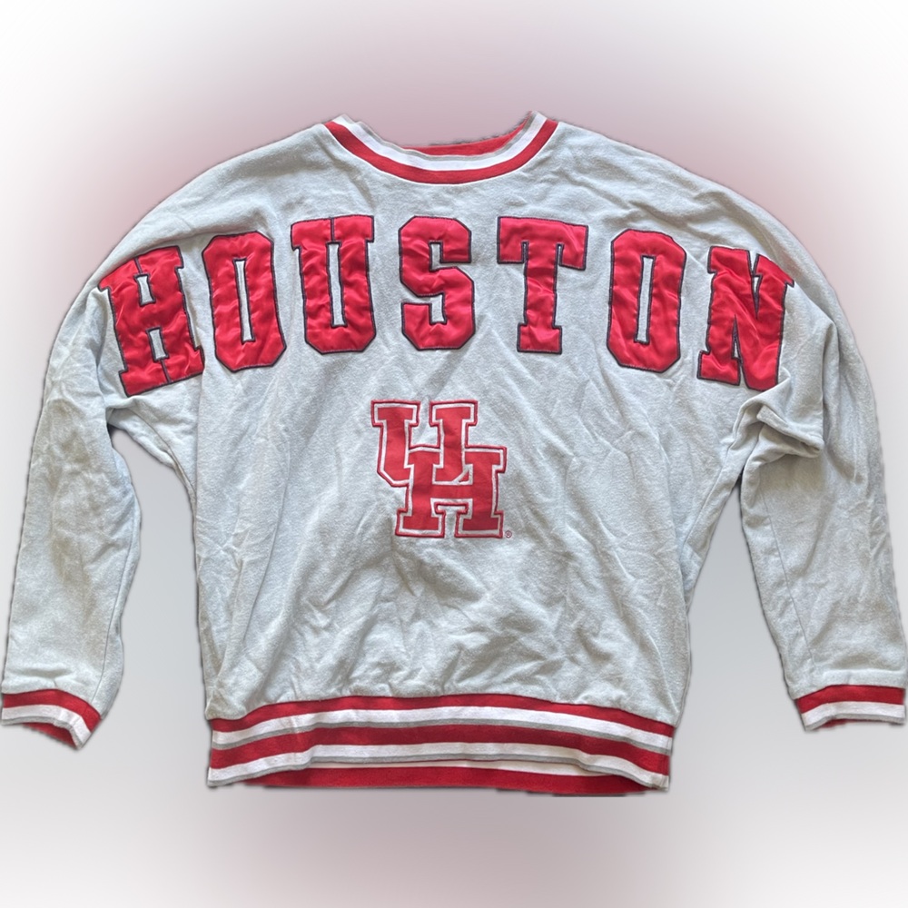 PINK Victoria's Secret Gray and Red University of Houston Sweatshirt